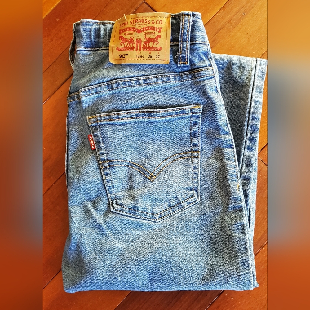 Levi's Boys Denim Jeans in Light Blue - 502's Size 12 Reg